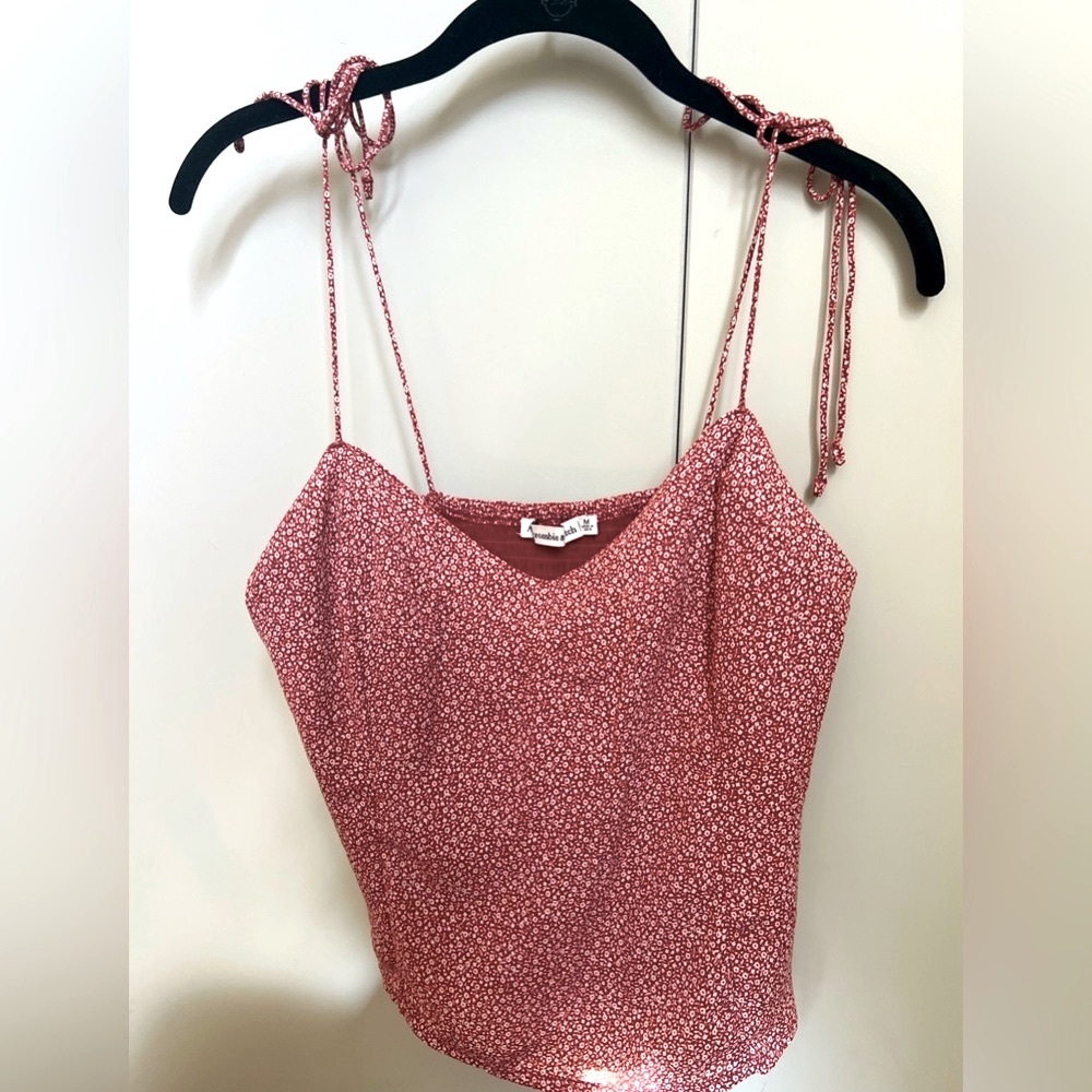 Abercrombie tie strap floral top size M